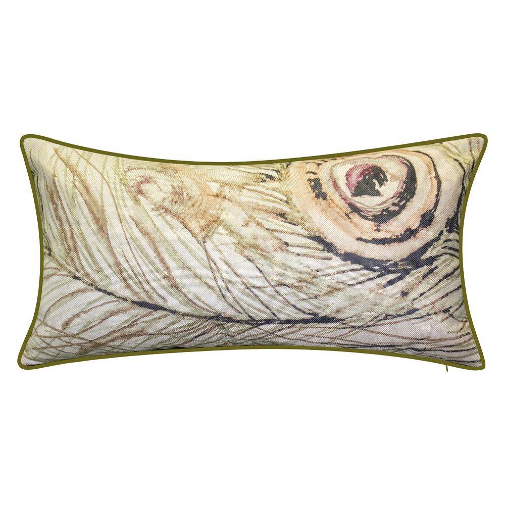 Edie@Home Watercolor Feather Throw Pillow