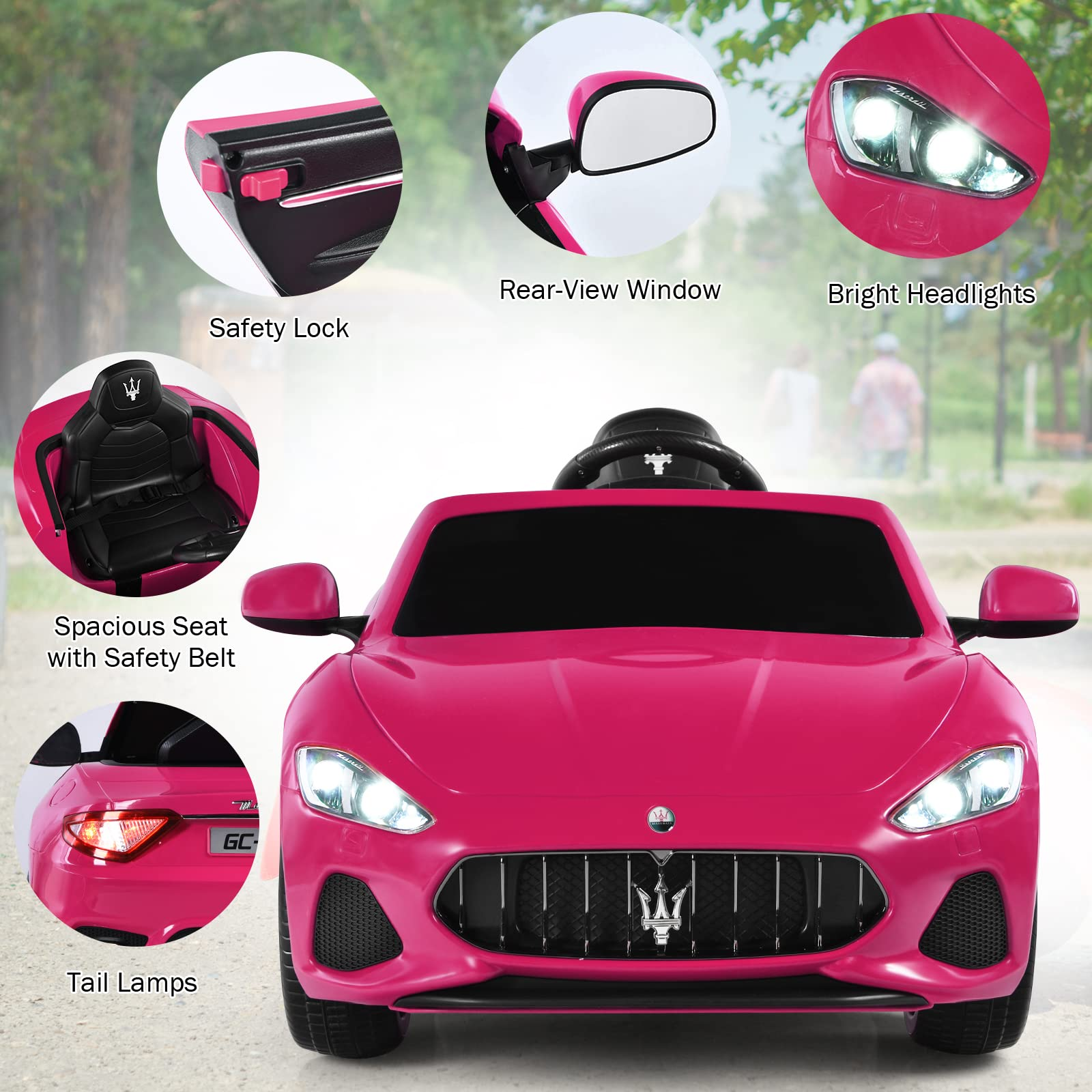 Costzon Ride on Car, 12V Licensed Maserati GranCabio Battery Powered Vehicle w/ Remote Control