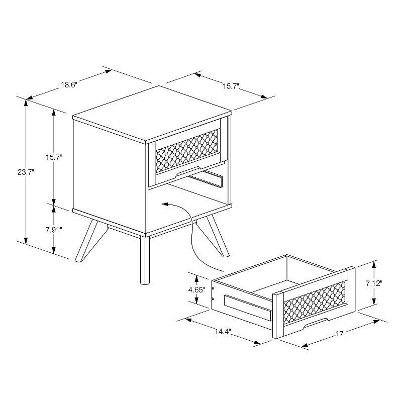 Baxton Studio Barrett Nightstand