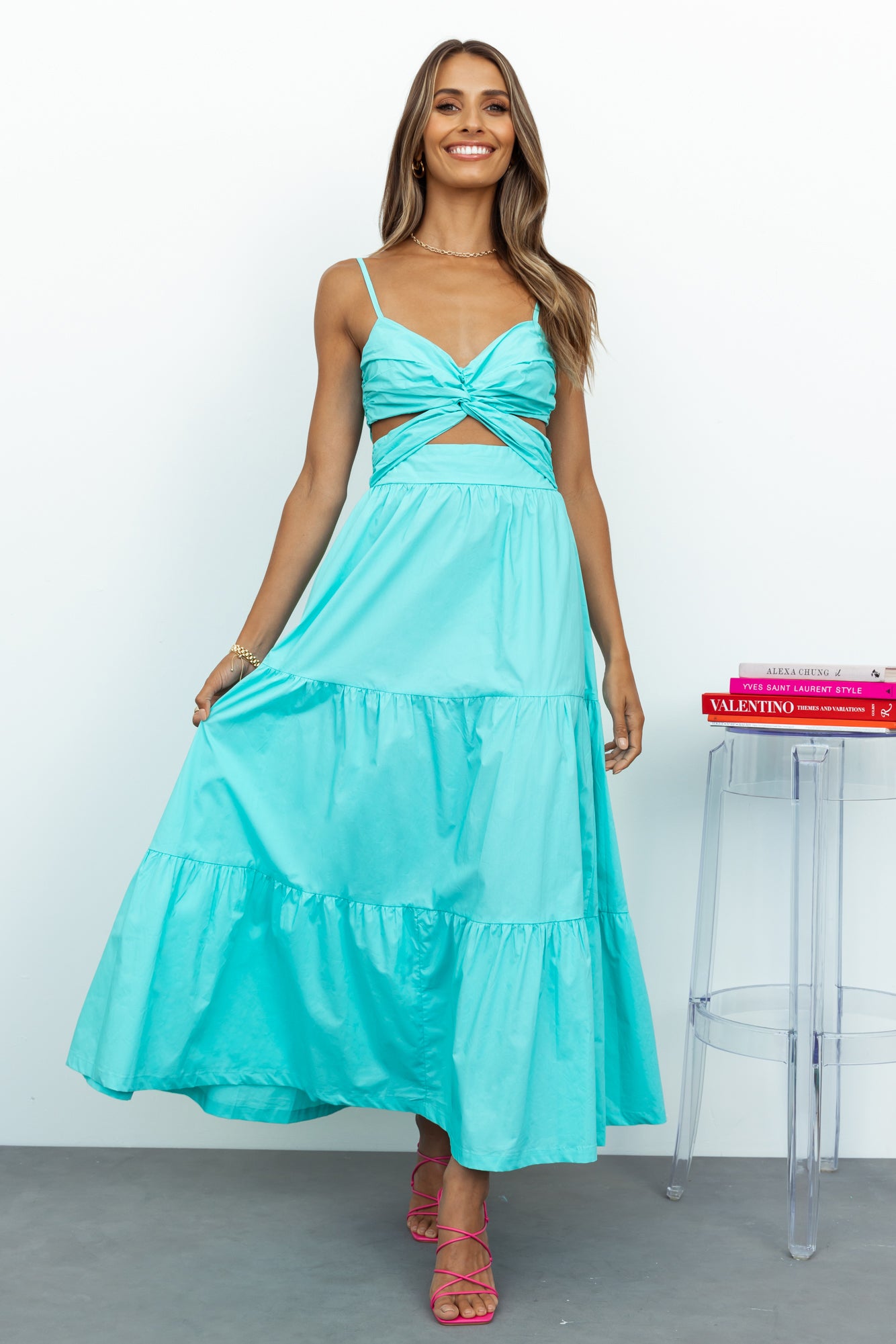 Need To Know Now Maxi Dress Aqua