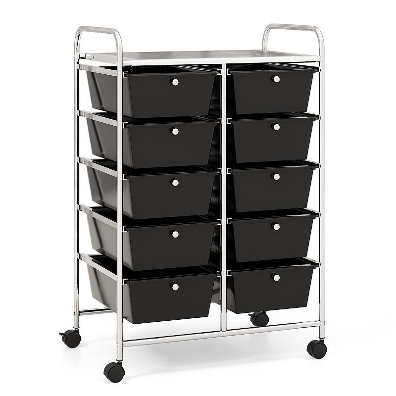 10-drawer Rolling Storage Cart