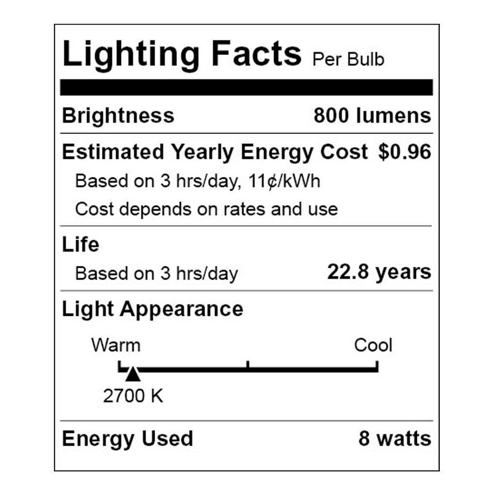 EcoSmart 60-Watt Equivalent A21 Dimmable CEC Battery Backup LED Light Bulb with Selectable Color Temperature (1-Pack) 11A21060WCCTB01