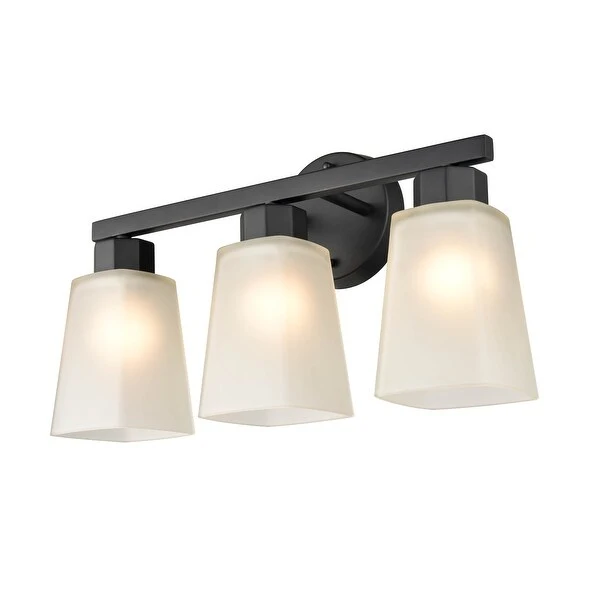 Millennium Lighting Coley 2 or 3 Light Vanity Fixture in Brushed Nickel or Matte Black with Frosted Glass Shades