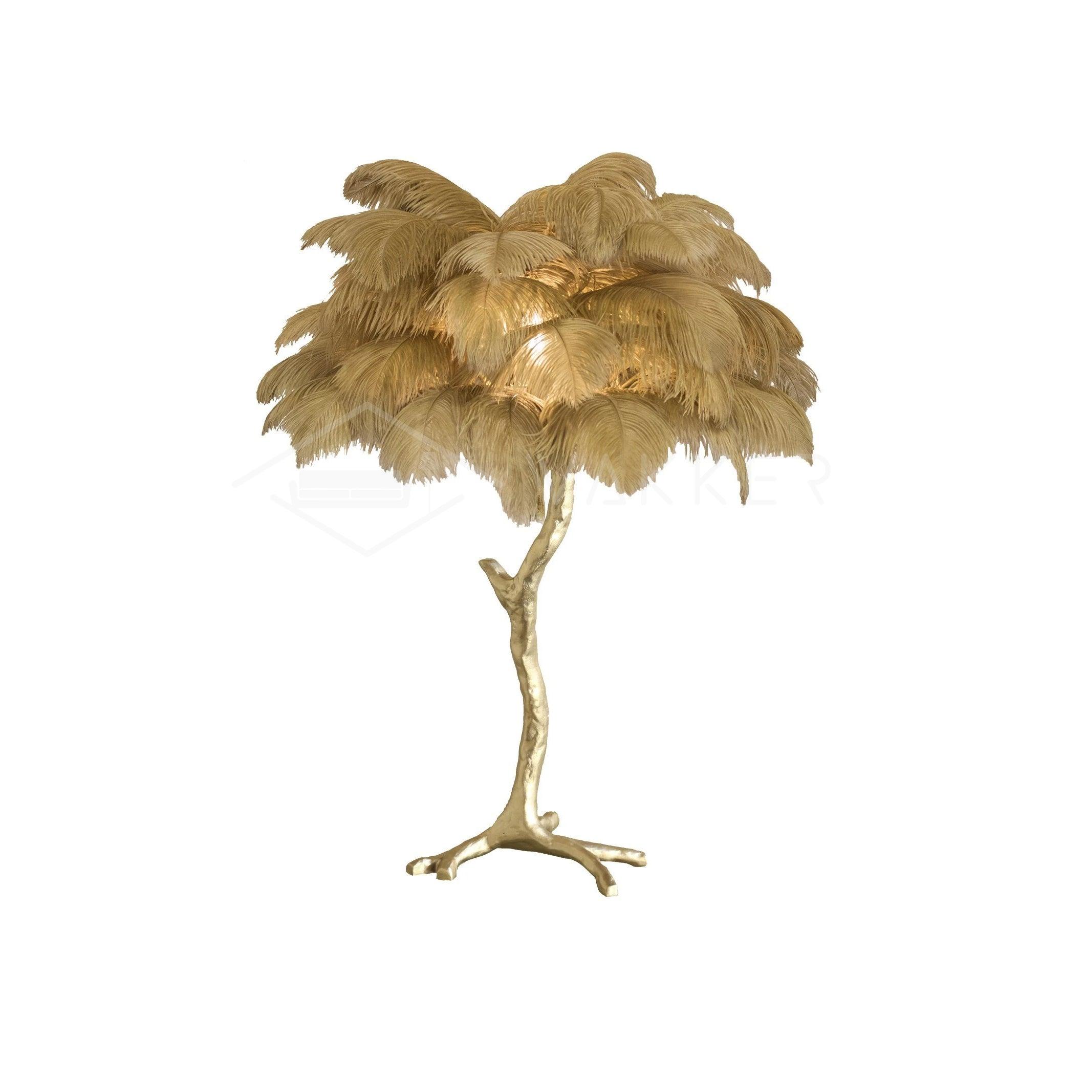 Ostrich Feather Table Lamp