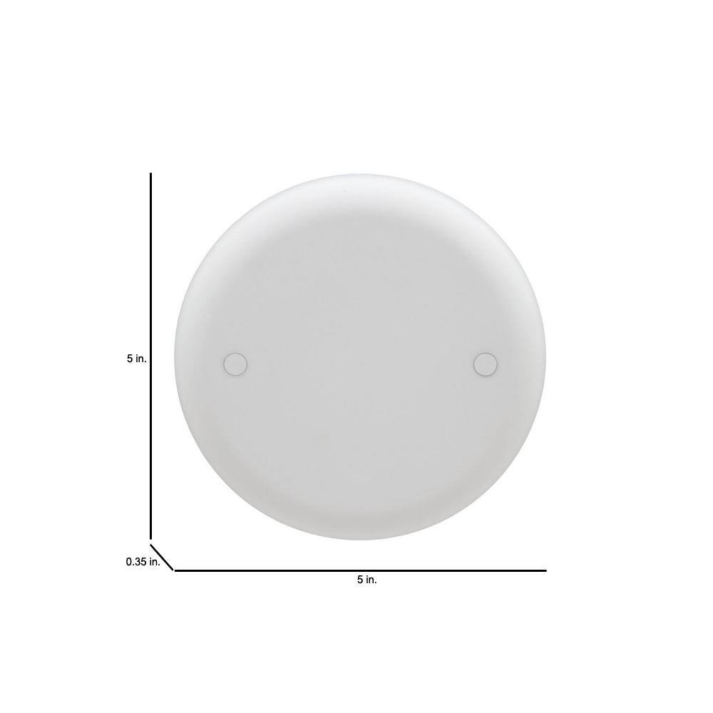 Carlon 4 in. White Non-Metallic Round Blank Ceiling Box Cover CPC4WH