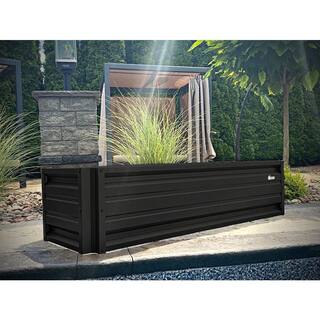 24 inch by 72 inch Rectangle Stealth Black Metal Planter Box PTTM2X6X18-STEALTHBLACK