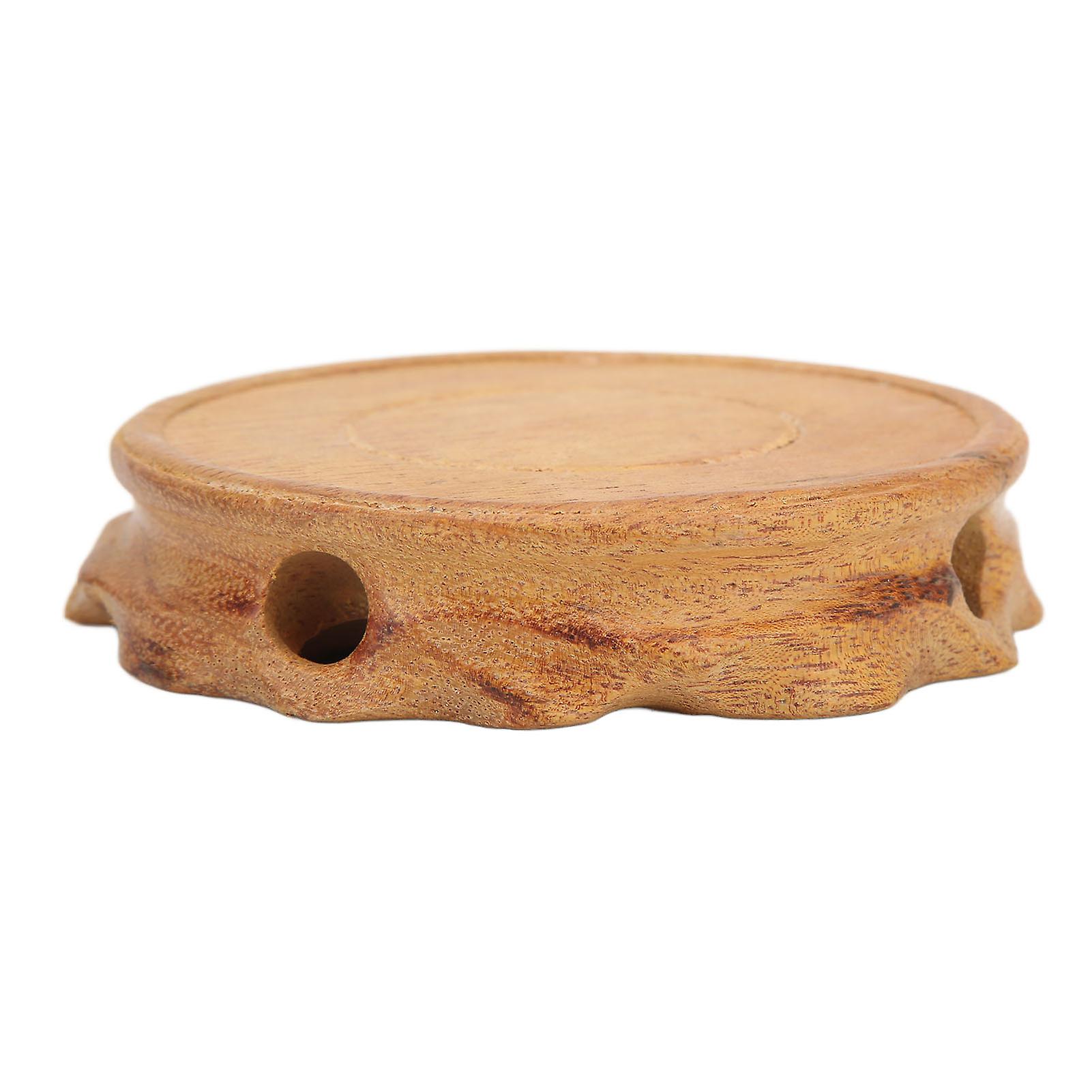 Round Wooden Base Multifunctional Retro Carving Elegant Wooden Teapot Base For Home Decoration Gift10x2.5cm