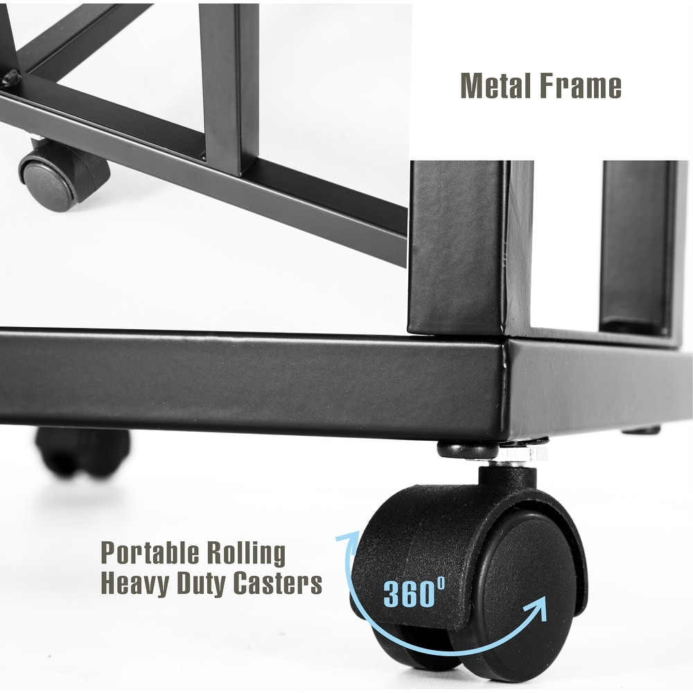 JJS Side End C Table with Magazine Holder for Sofa Couch Table Snack Table