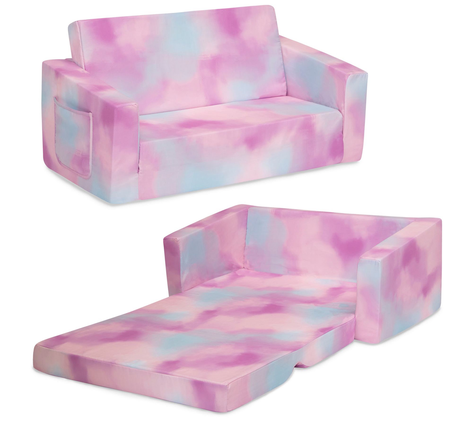 Delta Children Cozee Flip-Out Sofa - Pink Tie Dye