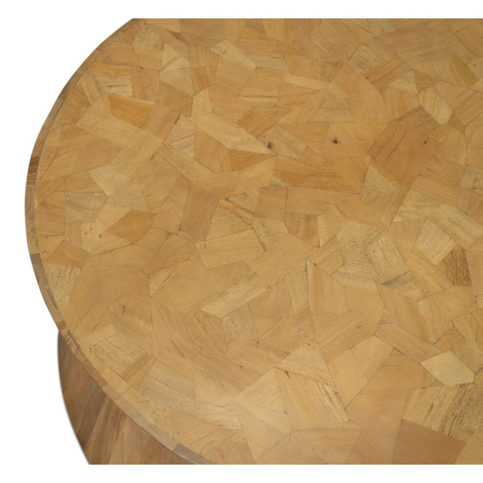 Tower Round Coffee Table Driftwood   Industrial   Coffee Tables   by Sideboards and Things  Houzz