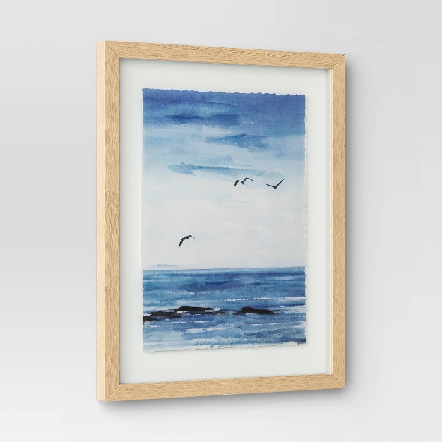 X 20 quot Seascape Framed Art Set Natural