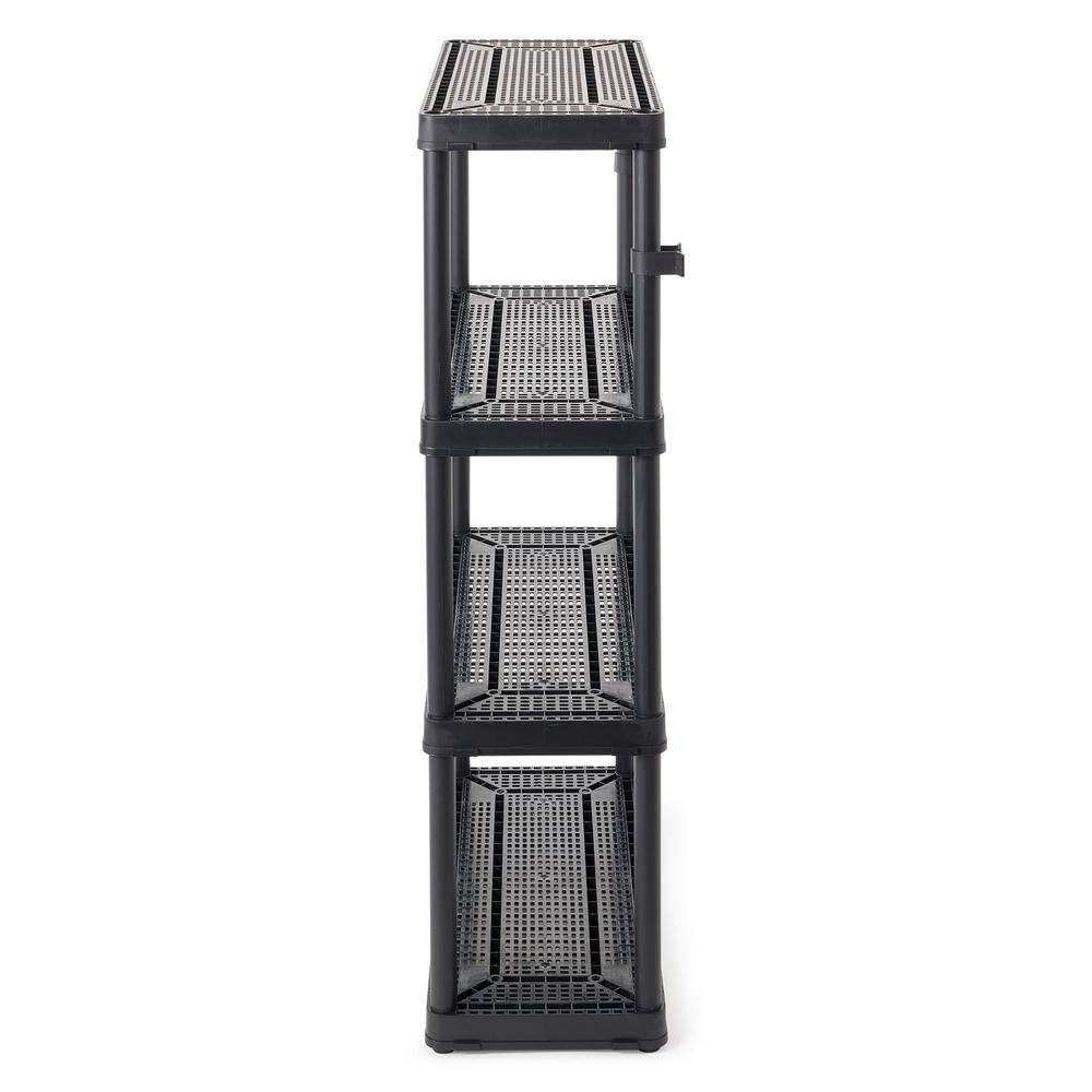 GRACIOUS LIVING Black 4-Tier Fixed Height Ventilated Shelving Unit (4-Pack) (32 in. W x 54.5 in. H x 14 in. D) 4 x GL91021MAXIT-1C-36