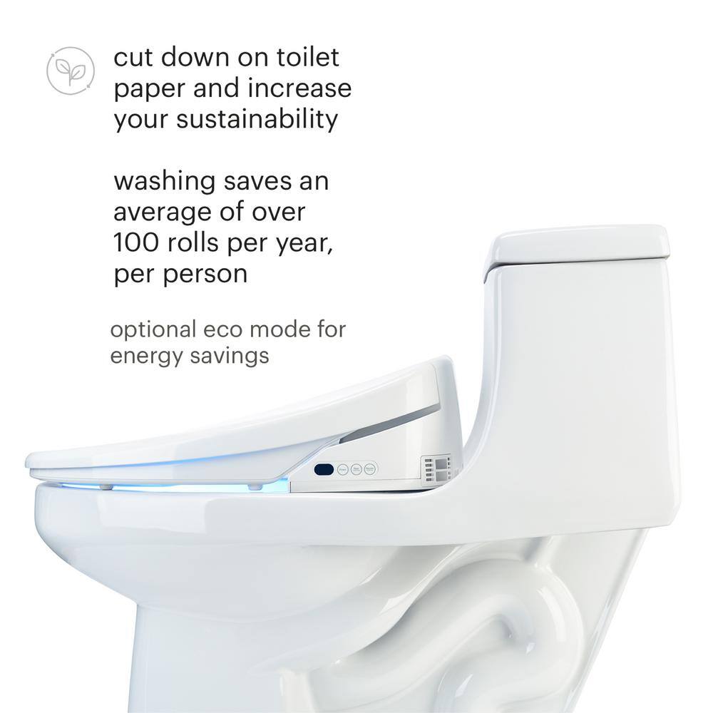 Brondell Swash 1400 Luxury Electric Bidet Seat for Elongated Toilet in White S1400-EW