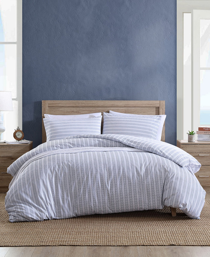 Nautica Beaux Stripe Cotton Reversible Duvet Cover Sets