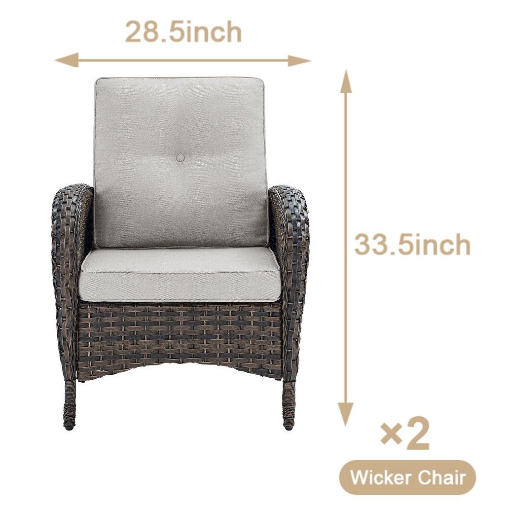 Pocassy Patio Chairs Outdoor Wicker Chair Dining Chairs