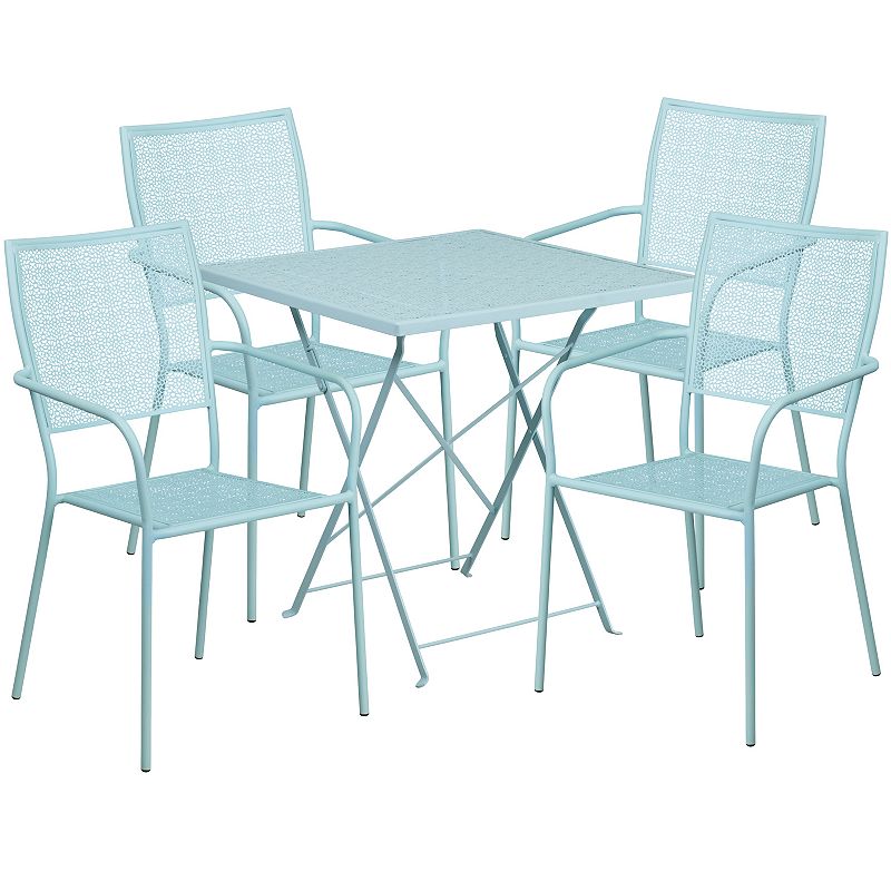 Flash Furniture Commercial Square Indoor / Outdoor Folding Patio Table and Chair 5-piece Set