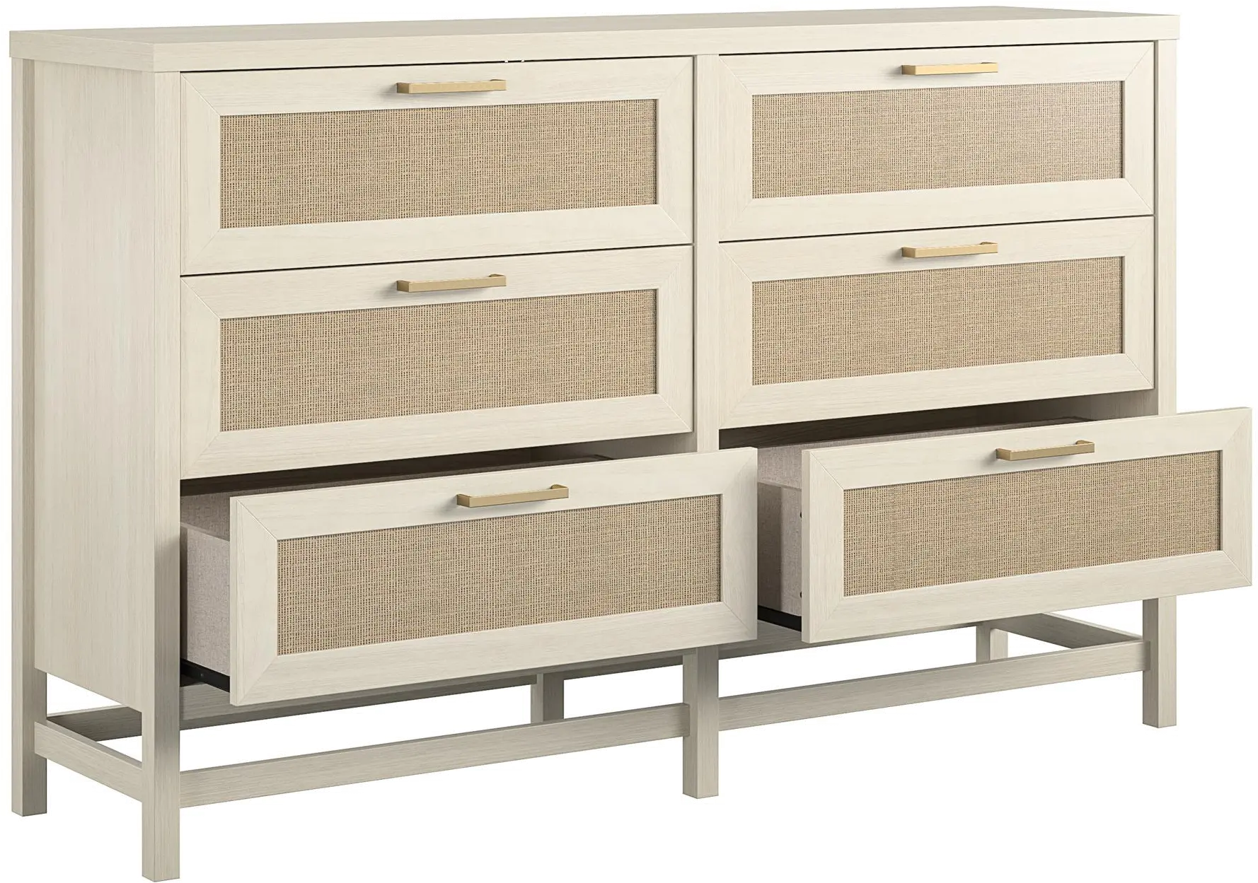 Lennon Ivory Oak Six Drawer Dresser