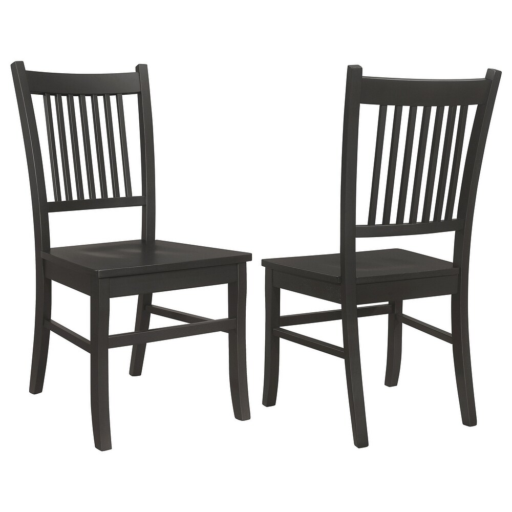 Coaster Furniture Marbrisa Slat Back Dining Side Chair Matte Black (Set of 2)   19.50'' x 22.00'' x 39.00''