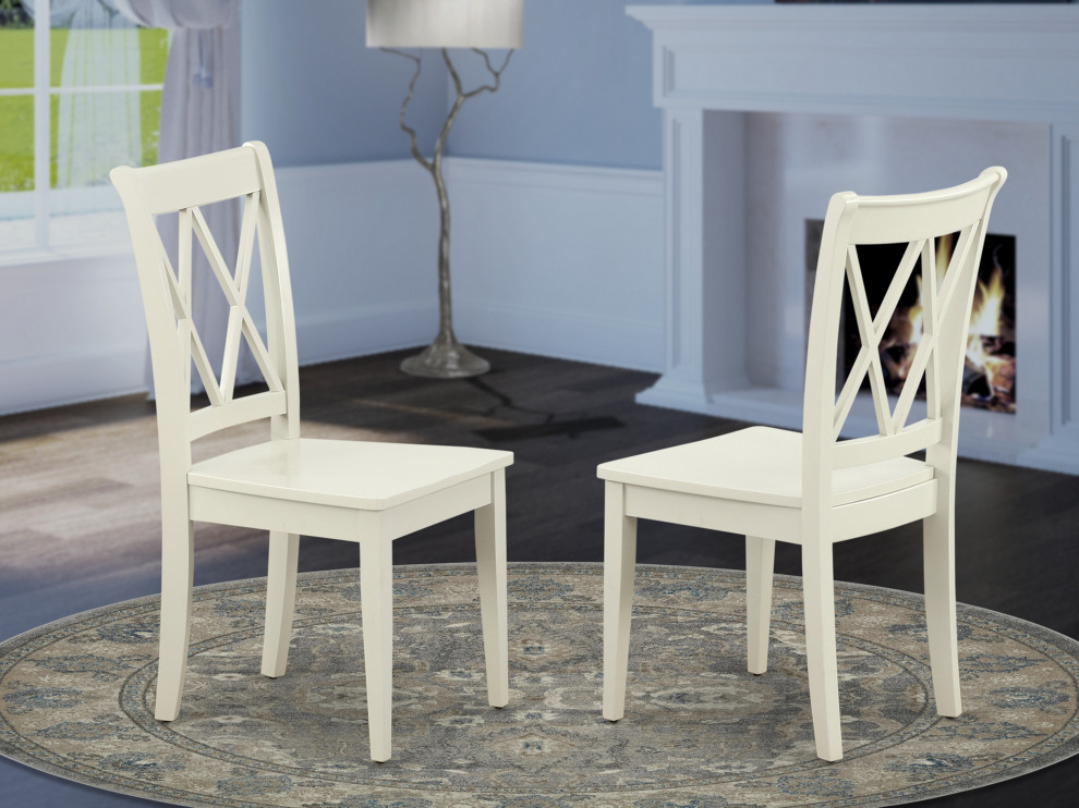 Clarksville Double X Back Chairs  Linen Fabric Fabric Seat In Black  Set of 2   Transitional   Dining Chairs   by Kolibri Decor  Houzz
