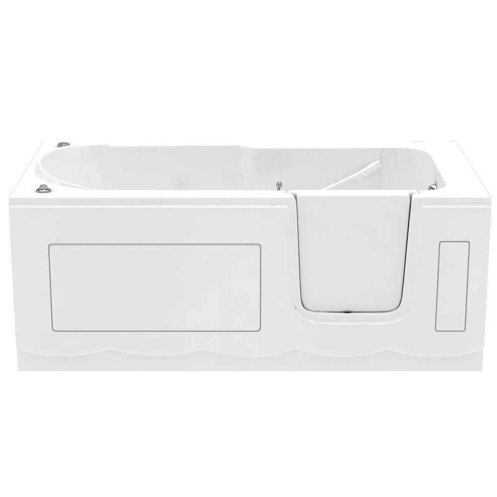 Universal Tubs Nova Heated Step-In 5 ft. Walk-In Whirlpool Bathtub in White with Chrome Trim HSI3060RWHCH