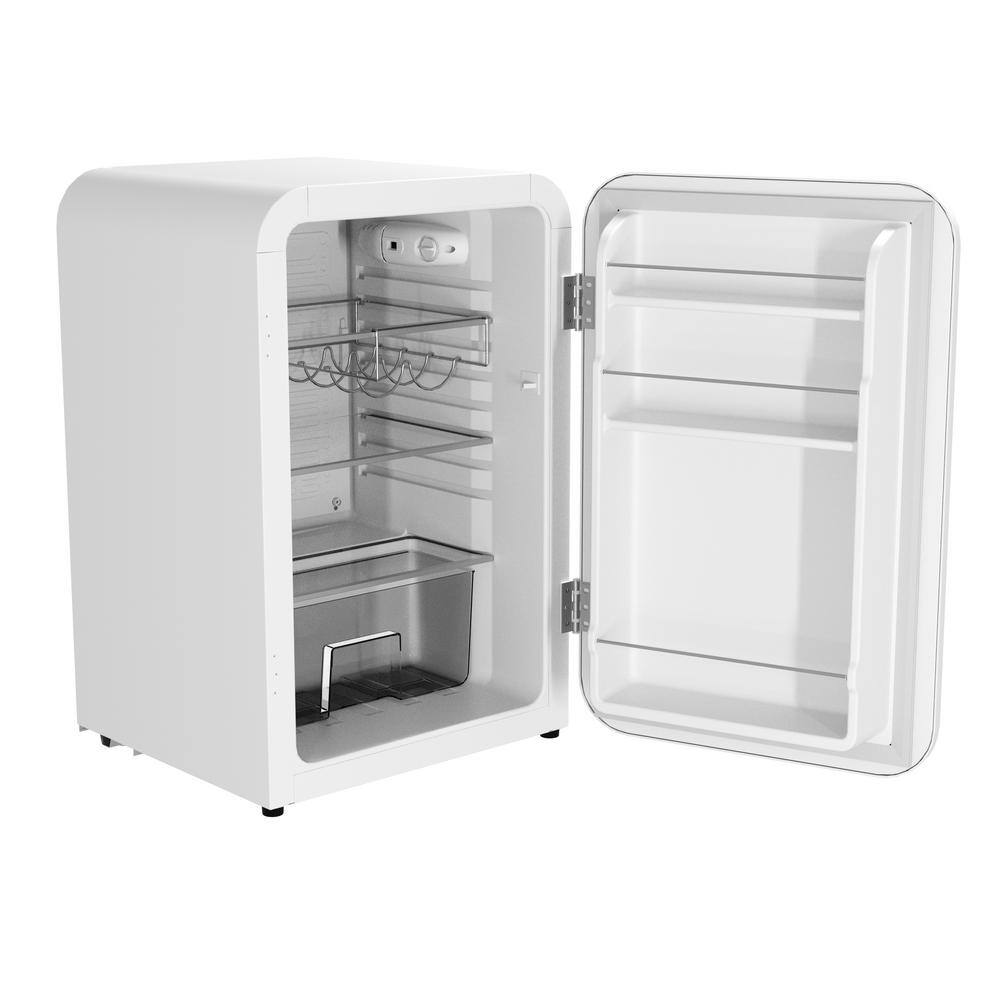 Husky 3.74 Cu. ft. 115-Can Retro Freestanding Compact Under-Counter Mini Fridge with Reversible Door without Freezer (White) OSFR006-WL