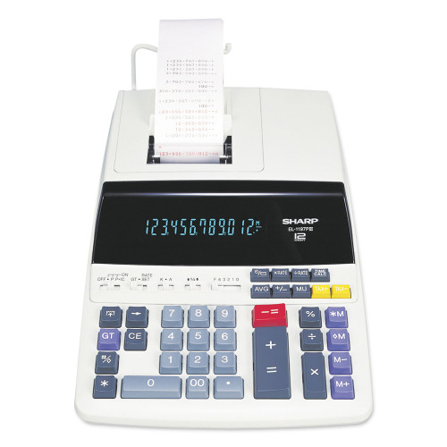 Sharp EL1197PIII Two-Color Printing Desktop Calculator， Black/Red Print， 4.5 Lines/Sec