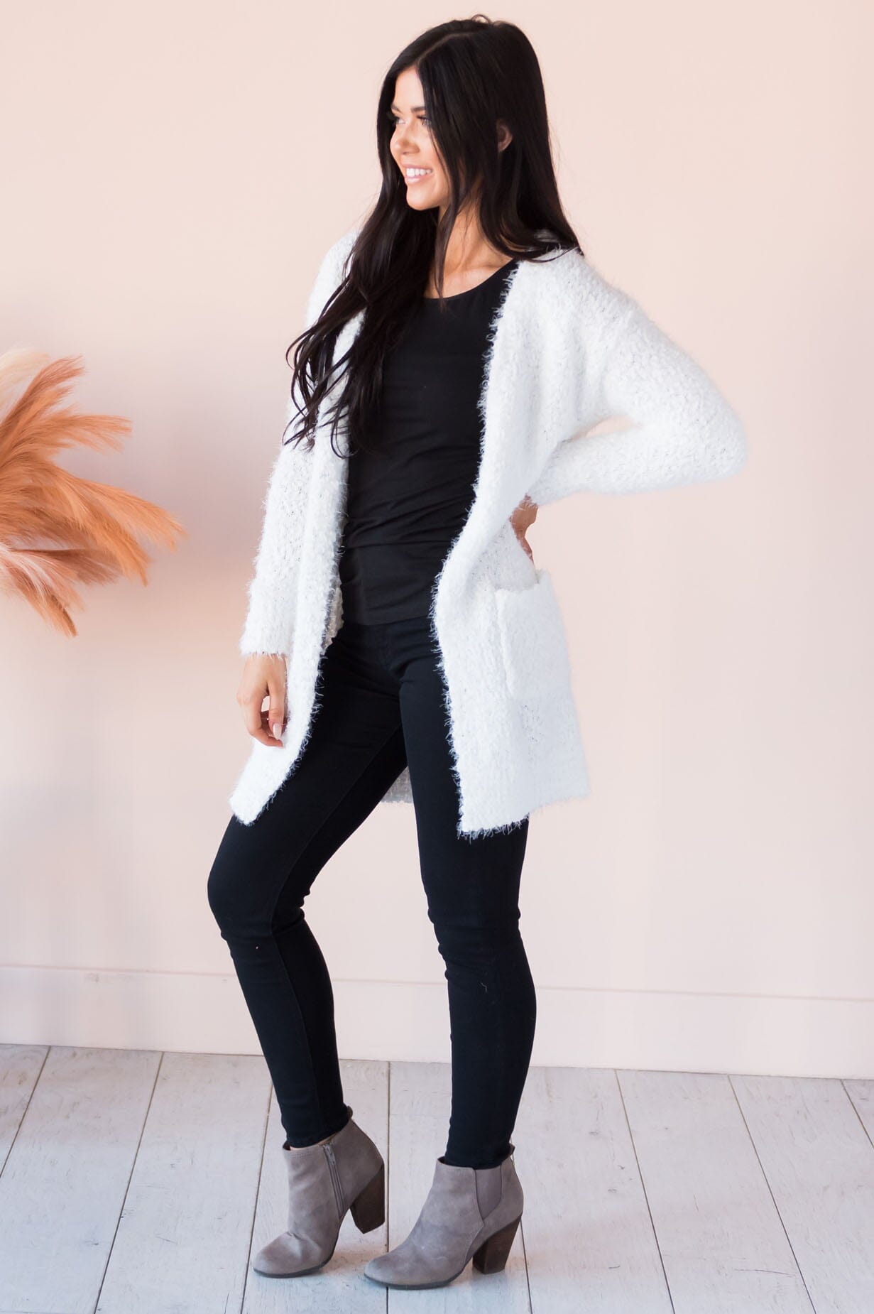 Soft & Cuddly Modest Sweater Cardigan