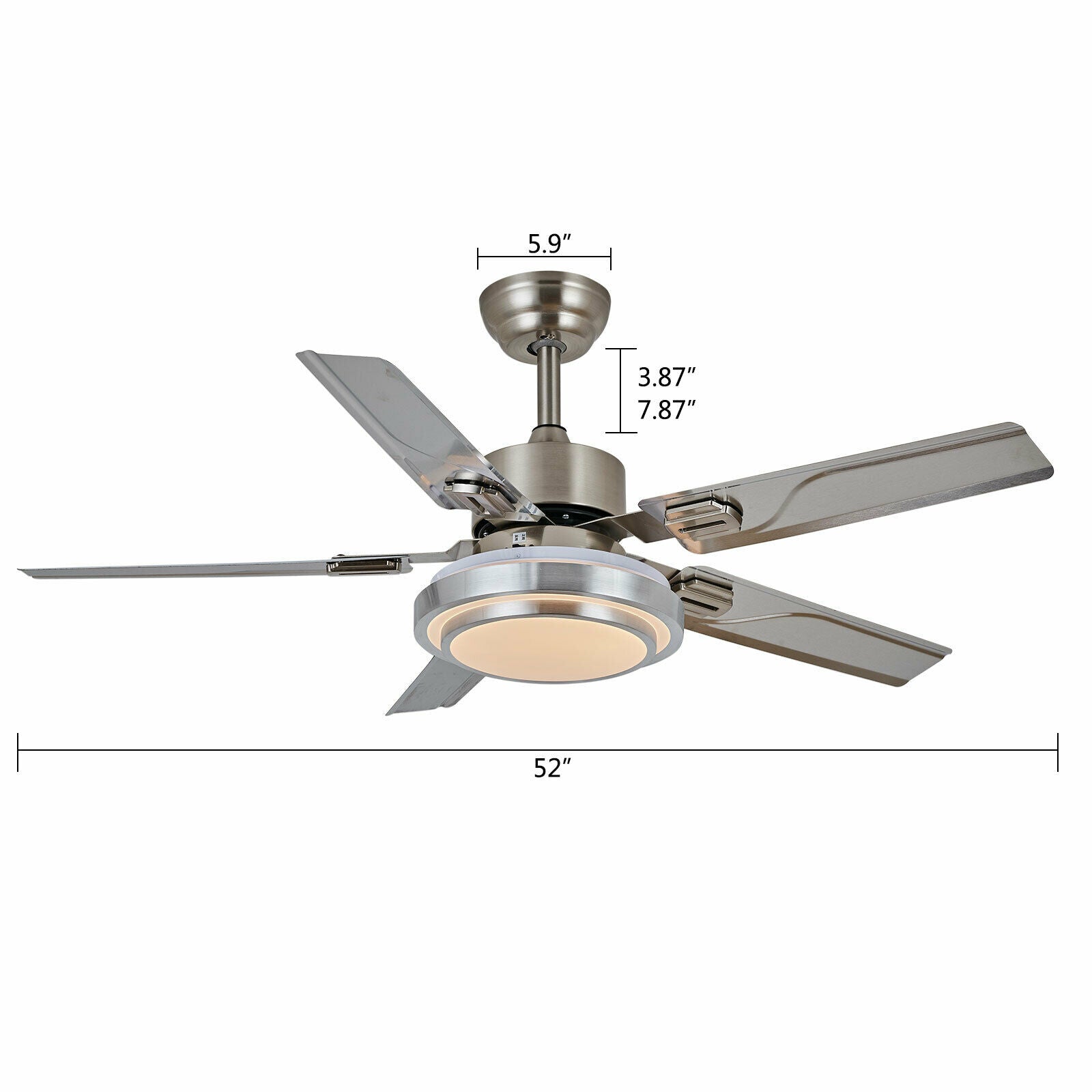 Oukaning Stainless Steel Ceiling Fan 52