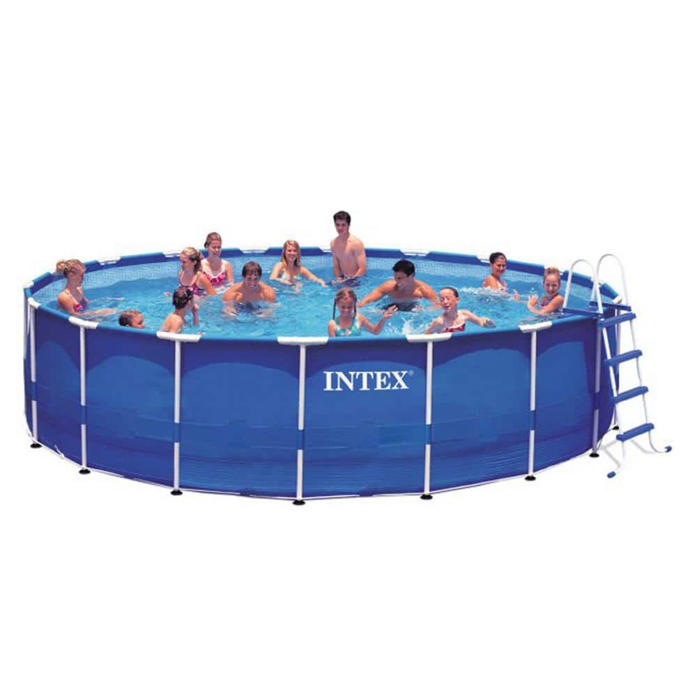 Intex 18 ft. x 48 in. Round Metal Frame Swimming Pool Set with 1500 GFCI Pump, 28251EH 28253EH + 29000E-6pk