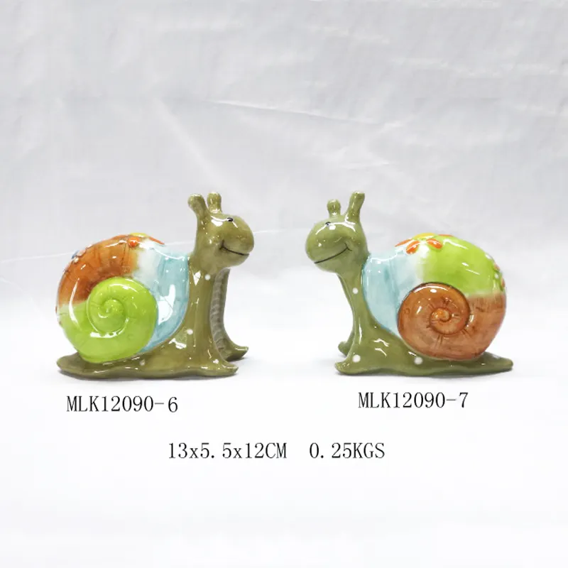 Factory Supply Wholesale Garden Ornaments Outdoor Animal Figurines Snails Ceramic Garden Decoration