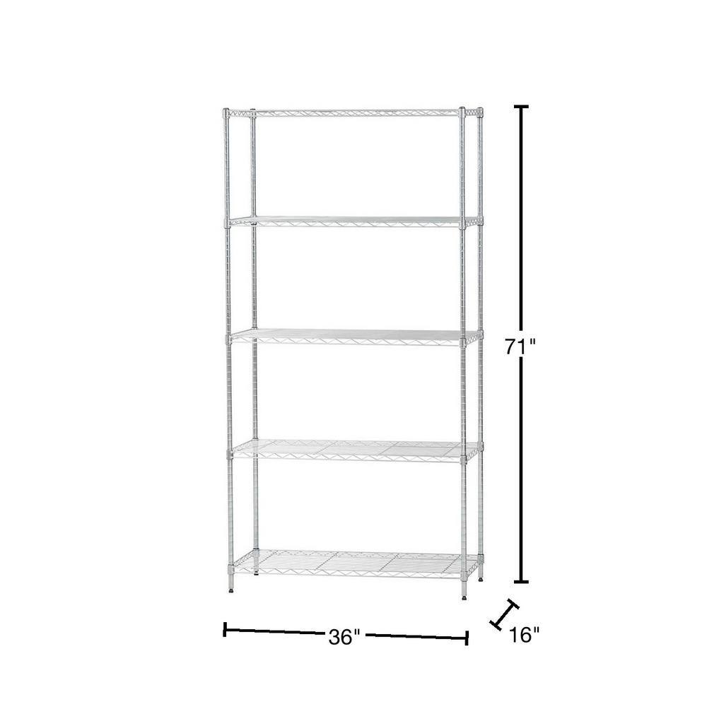 IRIS 5 Shelf Wire Storage Unit Silver 596038