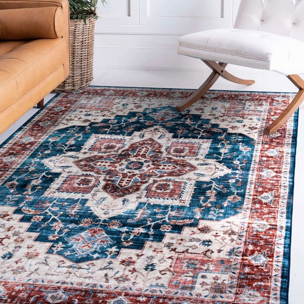 World Rug Gallery Distressed Traditional Machine Washable Area Rug