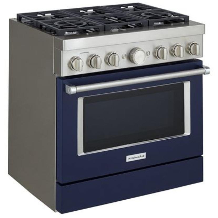 KitchenAid 36-inch Freestanding Gas Range with Even-Heat? True Convection KFGC506JIB