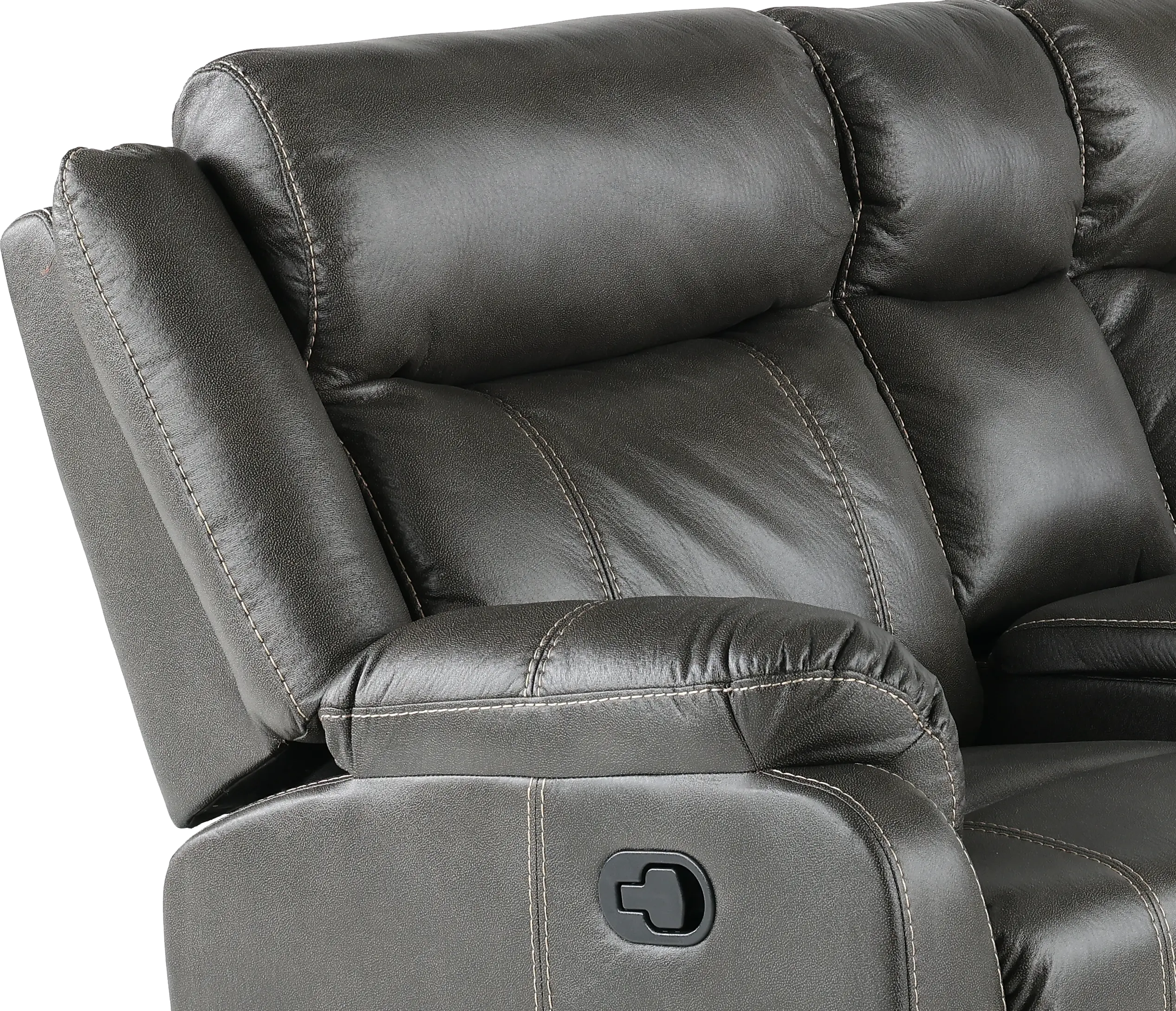 Domino Gray Reclining Loveseat with Console