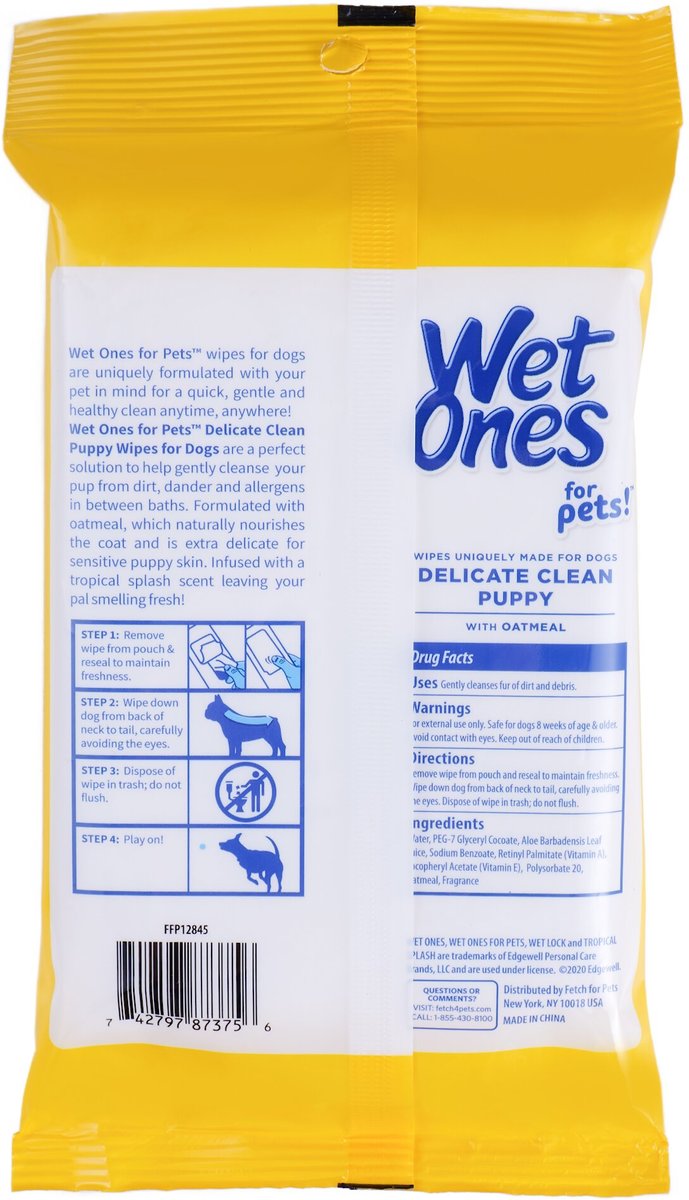 Wet Ones Delicate Clean Puppy Tropical Splash Scent Dog Wipes