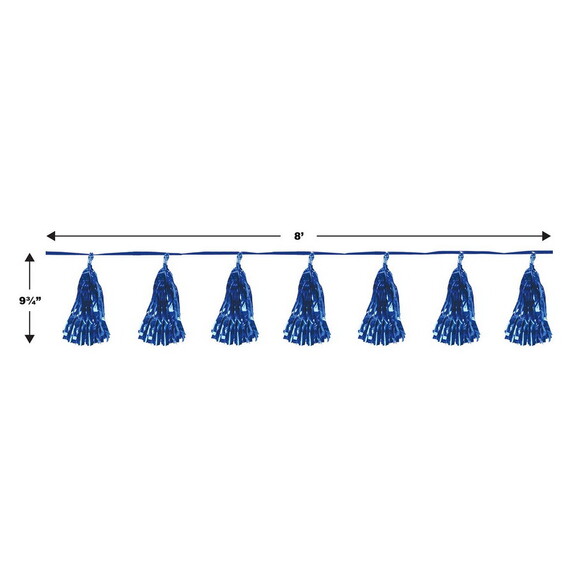 Beistle 59927 B Metallic Tassel Garland  blue  9  ...