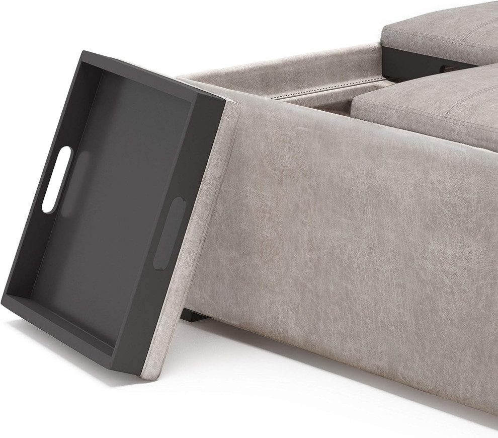 Unique Coffee Table  Upholstered Design  ampFlip Up Trays   Transitional   Coffee Tables   by Decor Love  Houzz