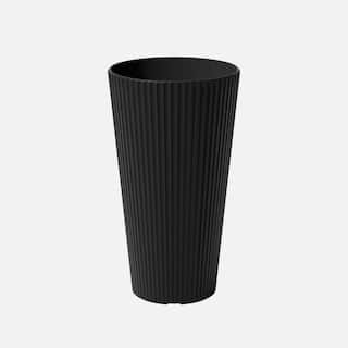 Veradek Demi 26 in. Black Round Plastic Planter DMV26B