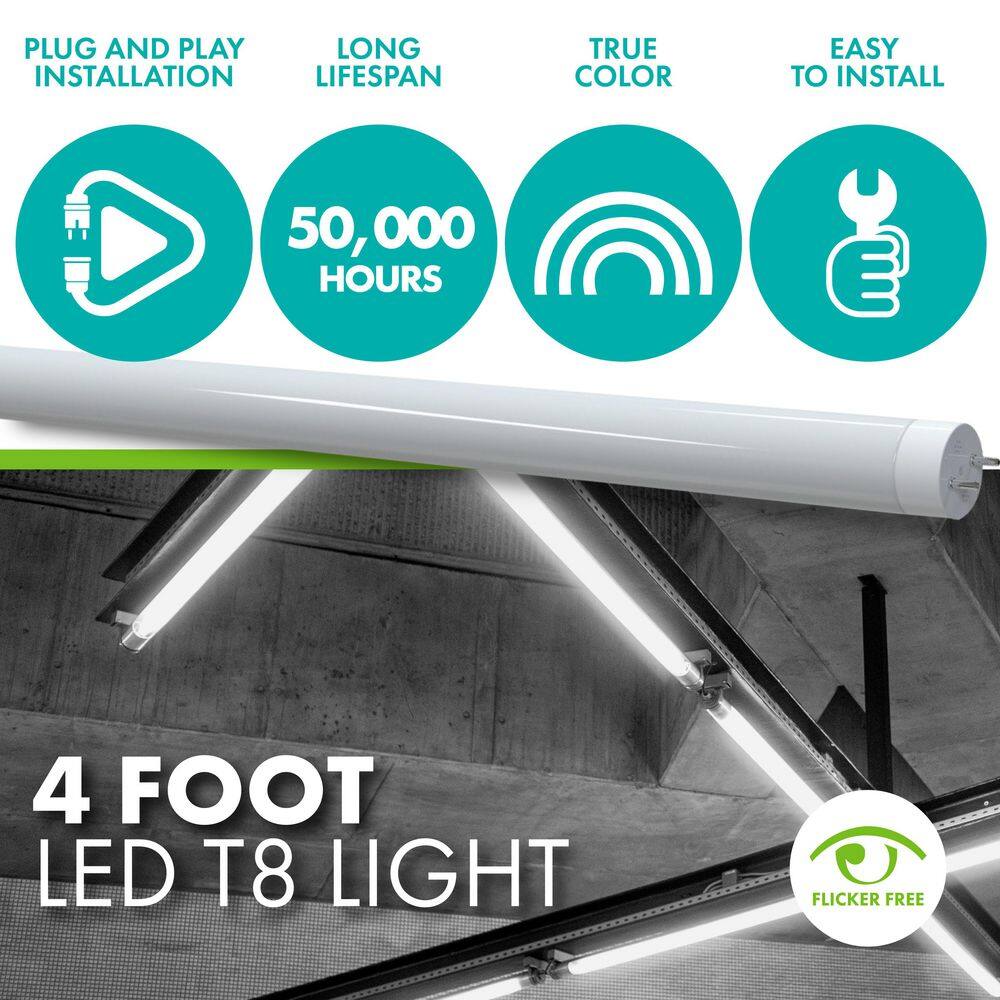 Simply Conserve 11-Watt32-Watt Equivalent 4 ft. Linear T8 Type A LED Tube Light Bulb Daylight 5000K 25-pack L11T8G50A-25