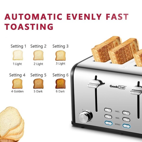 4-slice stainless steel toaster