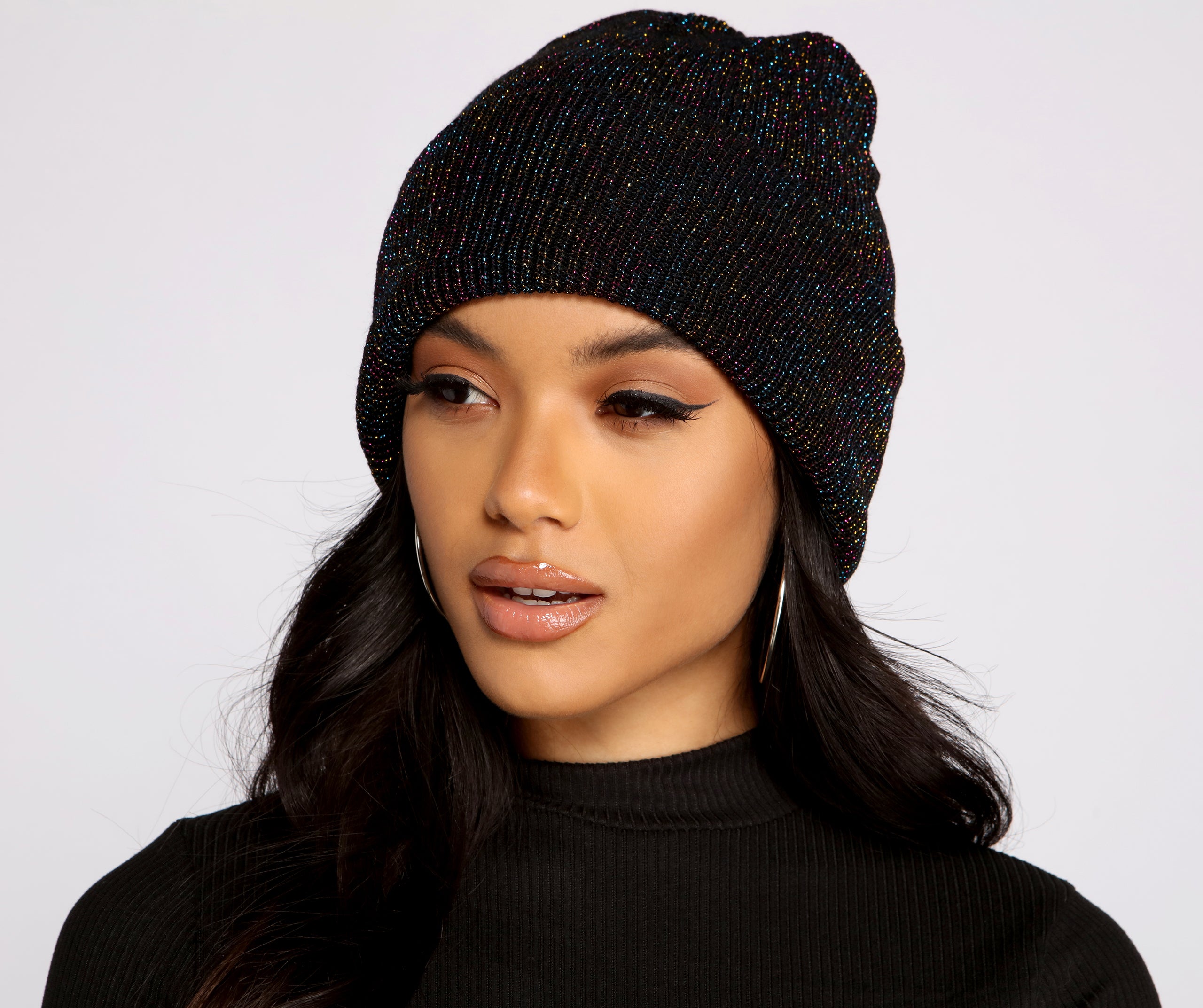 Layer In Luxe Slouchy Lurex Beanie