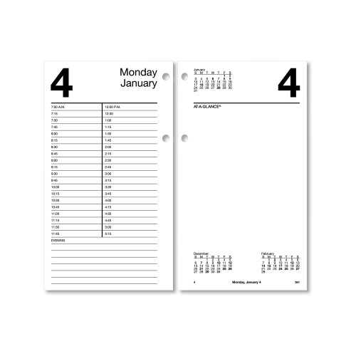 AT-A-GLANCE Large Desk Calendar Refill， 4.5 x 8， White Sheets， 2023 (E21050)