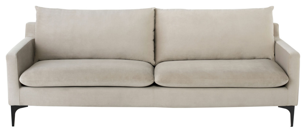 Anders Nude Fabric Triple Seat Sofa  Hgsc569   Midcentury   Sofas   by Kolibri Decor  Houzz