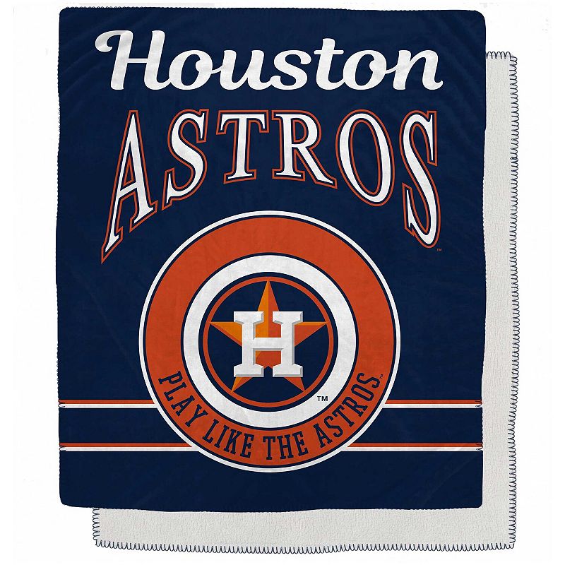 Houston Astros 50 x 60 Retro Emblem Flannel Fleece Sherpa Blanket