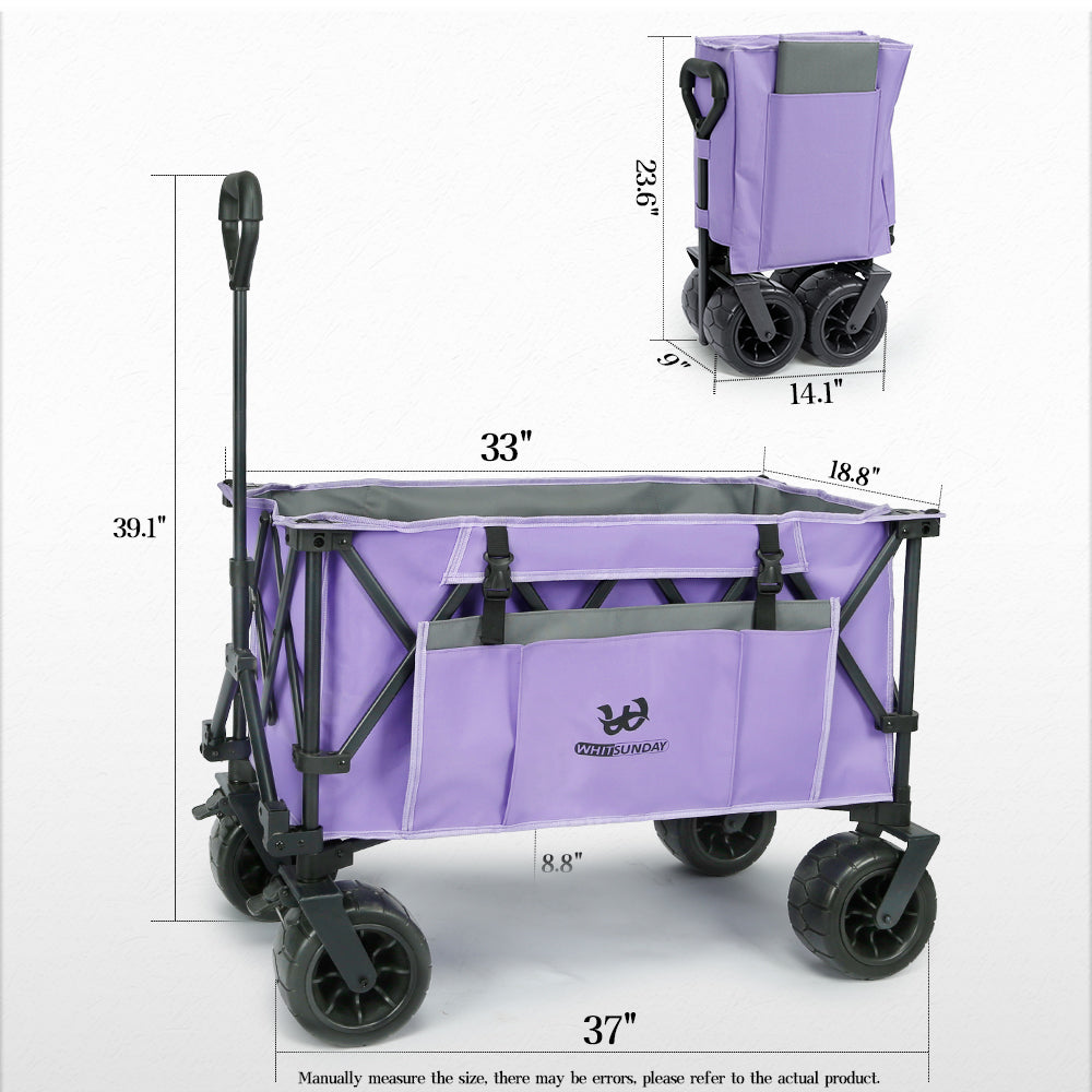 Whitsunday Moko Compact Plus Folding Wagon Cart with Fat Wheels