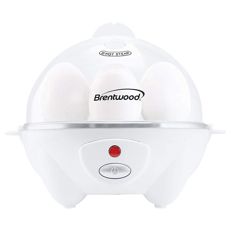 Brentwood TS-1045W Electric Boiled Egg Cooker for 7 Eggs with Omelet Tray， White