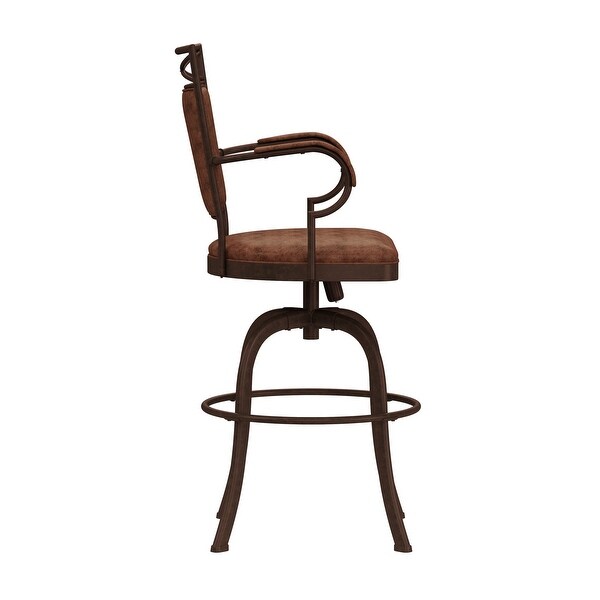 Bridgetown Bar Stool with Swivel， Aged Bronze