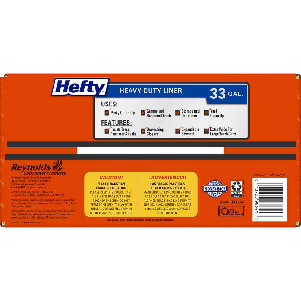 Hefty Ultra Strong Draw String 33 Gal. Trash Bags (50-Count) 00E8357400AC