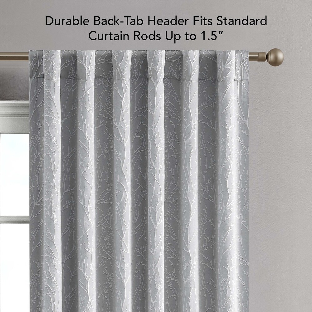 Creative Home Ideas Collins Blackout Window Curtain  Room Darkening  Thermal Insulated  Branch  Back Tab  2 Panels  2 Tiebacks