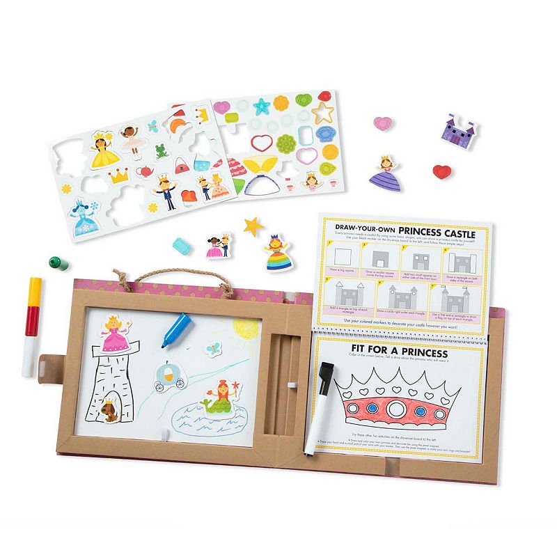 Melissa and Doug Natural Play: Play， Draw， Create Reusable Drawing and Magnet Kit - Princesses